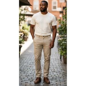 Canali Khaki Tan 5 Pocket Chino Pants Lightweight Cotton Silk Blend Mens 40x31